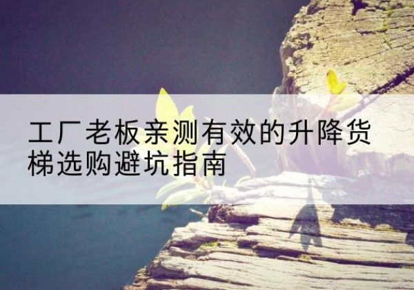 上高升降货梯怎么选-工厂老板亲测有效的升降货梯选购避坑指南